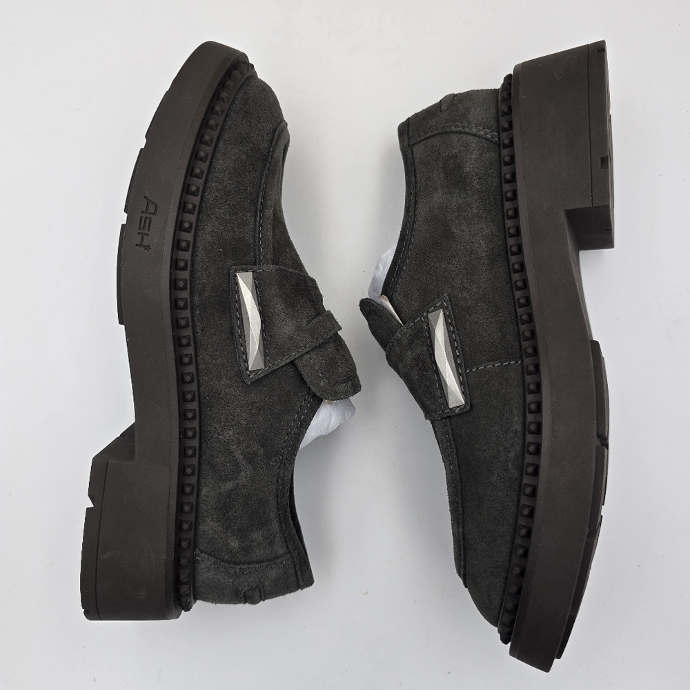 NIB Ash Medusa Suede Studded Platform Loafers, Bistro, EU 35/US 5, with dust bag - Picture 12 of 16